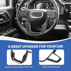 Carbon Fiber Steering Wheel Trim Cover Compatible with GMC-Sierra 1500 2019-2025 & GMC-Sierra 2500HD/3500HD 2020-2024, for GMC-Yukon 2021-2024