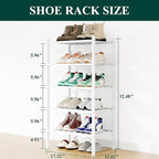 Smiry Shoe Rack, 5 Tier Small Bamboo Shoe Organizer, Stackable Free Standing Wooden Shoe Storage Shelf for Closet, Entryway, 