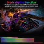 Interior Car Strip Lights Dreamcolor Acrylic Car Decorative Lights with APP Control Multicolor Internal Lighting Kit Music&DIY Function Ambient Fiber Optic Strip LEDs (Dreamcolor 18-1)