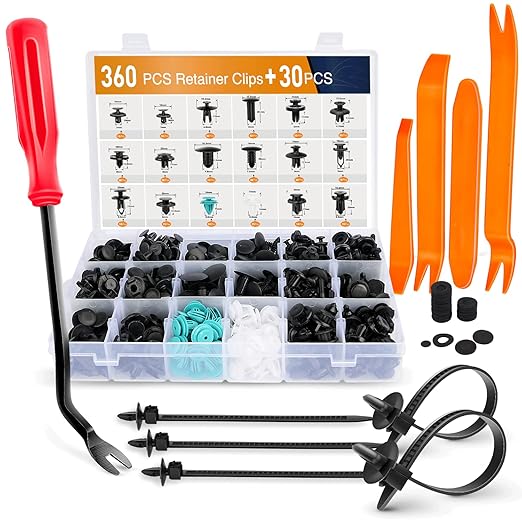 GOOACC - GRC-34 Push Bumper Fastener Rivet Clips with 18 Most Popular Sizes Auto Push Pin Rivets for Benz, BMW, Toyota, Honda