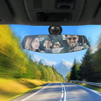 Car Rear View Mirror with Adjustable Suction Cup,Wide Angle Reduce Blind Spots 12.6inch HD Universal Panoramic Interior Rearview Mirror for Cars,SUVs,Trucks,Vehicles Blue
