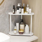 Jesginboo 2 Tier Bathroom Counter Organizer, Vanity Organizer Corner Shelf, Skincare, Makeup Countertop Organizers, Kitchen, 