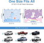 2 PCS Magnetic Car Window Shade for Baby,Easy Installation Side Window Sunshades, Universal Fit for Most Cars Friendly Automotive Interior with Cartoon Patterns -for Baby