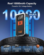 160PSI Tire Inflator Portable Air Compressor - Cordless Air Pump for Car Tires with 10000mAh Battery, 4+N Smart Modes, Digital Pressure Gauge, LED Light & Carrying Case - for Car, Moto, Bike, Balls