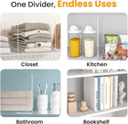 Shelf Dividers for Closet Organization – Acrylic Clear Sturdy Dividers to Keep Clothes, Sweaters & Purses Upright, Free-Stand