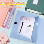 A4 Storage File Boxes Large Capacity Plastic Archives Cases with Lid, 75mm deep, 4 Colores Folding Document Storage Box for O