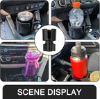 QODOLSI Pack-1 Car Conversion Cup Holder, Within 4.13" Drink Stand from Small to Large Cups Mouth, Rotatable Adjustable Base with Anti-Slip Pad, Universal Plug-and-Play Cup Holder for Cars (Black)