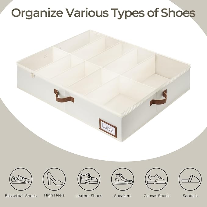 Large Under Bed Storage Containers with Under Bed Shoe Storage