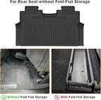 KUST Floor Mats for 2015-2026 Ford F-150/F150 Lightning SuperCrew Cab (Only for Rear Seat Without Under-Seat Fold Flat Storage), All Weather Car Mats for F150 Accessories TPE Rubber Raised Edge