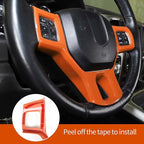 Hoolcar Interior Steering Wheel Cover ABS Trim Compatible with 2010-2017 Dodge RAM Accessories, Orange