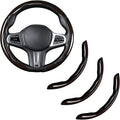 Carbon Fiber Steering Wheel Cover, Snap on Car Steering Wheel Cover Set Accessories 3pcs Wrap Grip Non Slip Protector Universal Glossy Brown