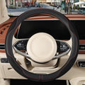 Nappa Leather Steering Wheel Cover, Advanced Microfiber Leather Non-Slip Breathable Fabric, Warm in Winter and Cool in Summer