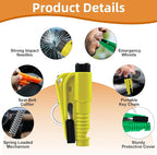16Pcs Car Window Breaker Key Chains, Portable 3 in 1 Glass Breaker/Seat Belt Cutter/Survival Whistle, Safety Emergency Escape