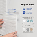 Keepo Peg Board Wall Organizer – Plastic Pegboard Panels, Modular Peg Board Storage System for Home Office, Craft Room, Gamin