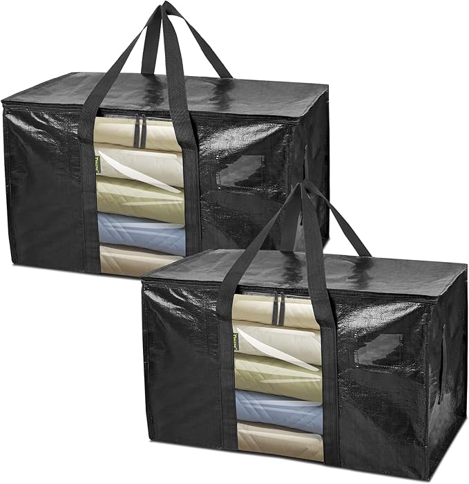 BALEINE 2-Pack Oversized Moving Bags with Reinforced Handles, Heavy-Duty Storage Tote Moving Supplies for Packaging, Camping 