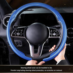 Aimato Car Steering Wheel Cover Carbon Fiber, Ultra-Thin Car Steering Wheel Cover,Comfortable & Breathable Microfiber,Universal Fit for Most Cars, Matte Blue