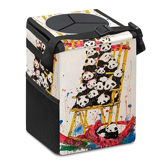 Car Trash Can – Multi-Purpose, Lightweight and Portable with Durable Water-Resistant Coating, No Installation Required, Practical and Ample Capacity, Variety of Colors.Red Panda