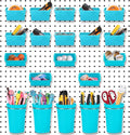 Yookeer 20 Pcs Pegboard Bins and Cups with Hooks and Loops Peg Assortment Organizer Accessories Various Tool Organizer Pegboa