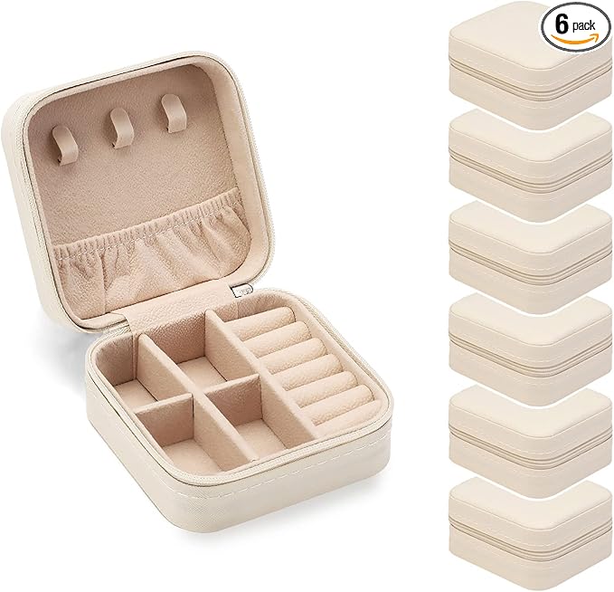 ZPROW Travel Jewelry Case, Mini Portable Jewelry Travel Boxes, Small Jewelry Organizer for Rings, Earrings, Pendants, Watches