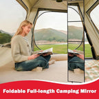 Foldable Full Length Mirror 2-in-1 Wall-Mounted or Tabletop Mirror, Portable Travel Mirror with Handle for Dance Home Bedroom