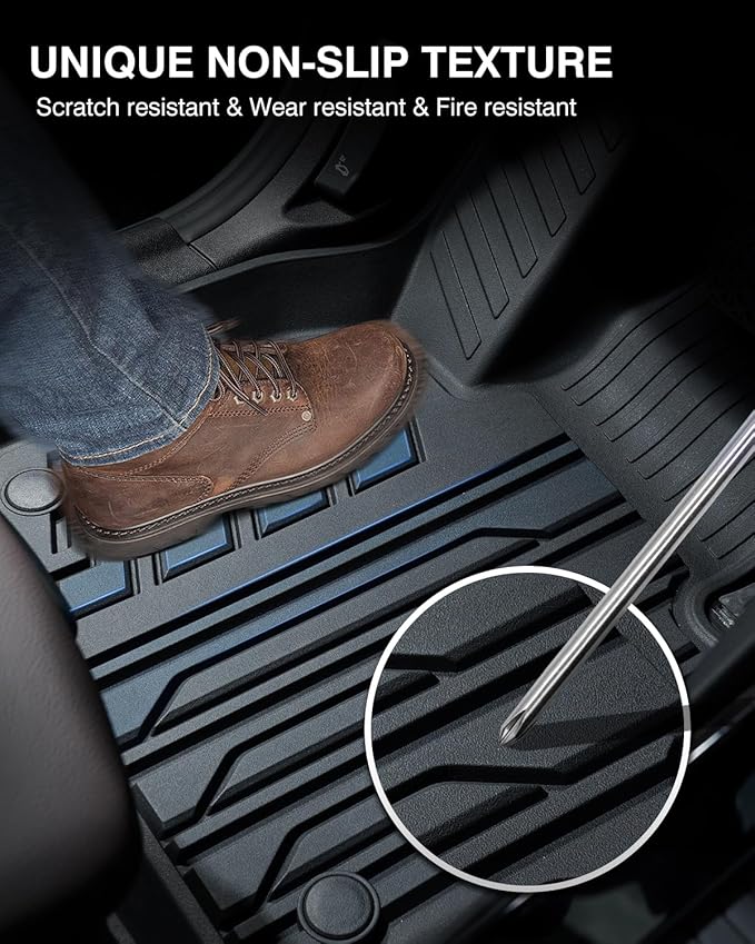 Powerty Floor Mats for 2018-2024 BMW X3 / 2019-2024 BMW X4, Custom Fit for X3 X4 Accessories, 3D TPE All Weather Car Mats Heavy-Duty Floor Liners (Fit All Models)