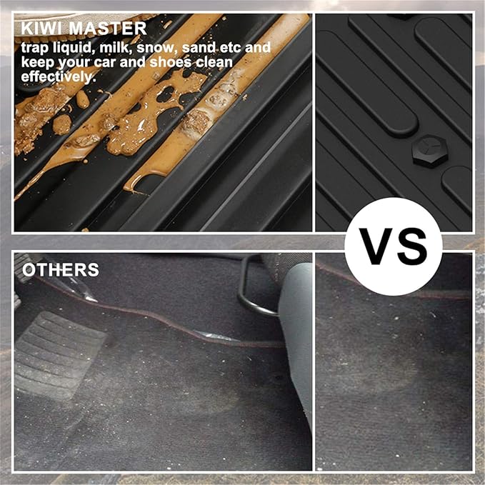 KIWI MASTER Floor Mats for 2014-2018 Subaru Forester, Custom Fit All Weather Car Mats, Heavy Duty TPE Floor Liners, Front & Rear 2 Row, Black