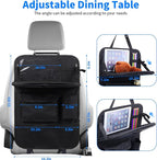 TCJJ Car Seat Organiser, Car Organiser Back Seat for kids, Car Backseat Seat Kick Protector with Tray and Touch Screen Tablet Storage Pockets Black/2 Pack