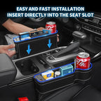 7 Color Led Car Seat Gap Organizer Car Seat Pocket Gap Filler with USB+C Charger,2 Pack Car Seat Gap Storage Console Side Gap Filler with Cigarette Lighter 2026 Fast Charger Seat Gap Filler (Black)