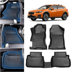 Sunsdrew TPE All Weather Floor Mats, Custom Fit for 2018-2023 Subaru Crosstrek/2017-2023 Impreza, Black, 4 Pc Set