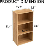 Wooden 3 Cube Storage Organizer,3 Tier Low Bookcase Freestanding Storage Display Organizer,Versatile Cubes Shelf and Cubby Un