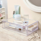 STORi Audrey Stackable Clear Bin Plastic Organizer Drawer | Organize Eyeshadow Palettes, Cosmetics, and Beauty Supplies on a 