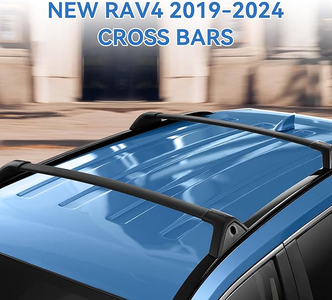 220LBS Roof Rack Cross Bars for 2019-2025 RAV4 XLE XSE Premium Limited Hybrid LE with Side Rails, Lockable Aluminum Crossbars Cargo Rooftop Luggage Canoe Kayak Bicycle roof Bag