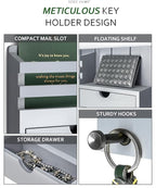 Rebee Vision Decorative Key Holder Wall Mount for Aesthetic Room Decor - Stylish Mail Holder for Wall with 2 Drawer Organizer