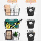 Pegboard Basket Organizers, Peg Board Large Baskets Hooks Bins Cups Tool Organizer 6 Pack Set, Wall Storage Display Hanging A