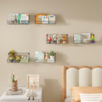 X-cosrack Floating Book Shelves for Wall Kids Bookshelf,Metal Hanging Wall Mounted Shelf for Nursery Toddler, Kids Room, Clas