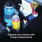 Armor All Car Console Organizer, Car Seat Organizer with 2 Adjustable Cup Holders, 3 Large Storage Compartments, Seatbelt for Secure Hold, Vehicle Middle Seat Organizer for Cars, Trucks, Minivans