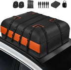 Car Rooftop Waterproof Bag,20 Cubic Feet Large Capacity Waterproof Car Rooftop Cargo Carrier Roof Bag for All Vehicle with/Without Racks-Anti-Slip Mat,10 Straps,6 Door Hooks,Luggage Lock