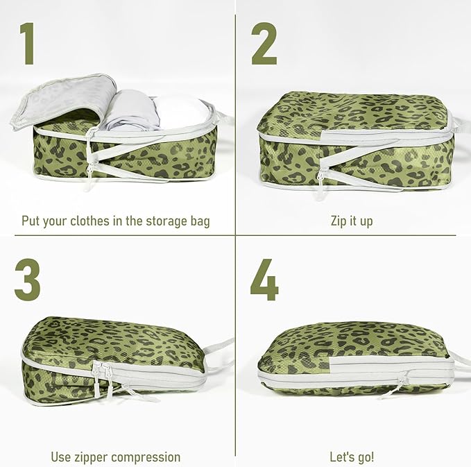 4 Set Compression Packing Cubes For Travel Bags Organizer For Luggage Suitcase Organizer, Compression Bags For Travel Accesso