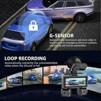 360° View 4 Channel Dash Cam Front and Rear, Dash Camera for Car with 3.16" IPS Touch Screen, 8 IR Night Vision, 5G WiFi&GPS,
