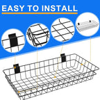 4 Pack Extra Large Slatwall Baskets, 24" x 12" x 4" Slatwall Panel Hanging Wire Basket for PVC Slatwall Ventilated Metal Slat