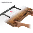 Ballucci Floating Shelves, 16" Wood Wall Shelf Set of 2, with Invisible Brackets for Bathroom, Living Room, Bedroom, Kitchen,