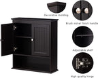 Spirich Bathroom Cabinet Wall Mounted, Wood Hanging Cabinets with Doors and Shelves, Medicine Cabinet Over The Toilet, Espres