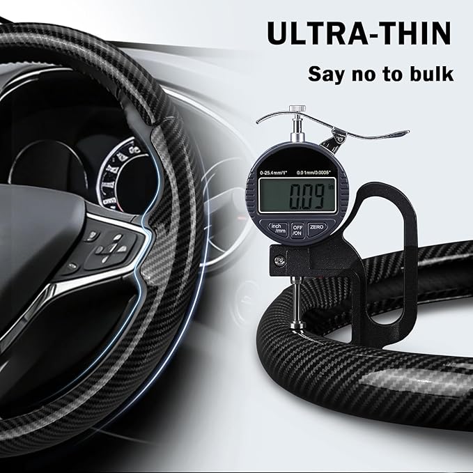 Steering Wheel Cover for Chevy Malibu 2016-2024/ Equinox 2018-2024/ Bolt EV 2017-2021/ Volt 2016-2019, Car Steering Wheel Cover Accessories for Chevrolet (Glossy Black)