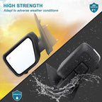 Left Driver Side Mirror Fits 2021-2026 Ford F150 With Power Folding Heated Blind Spot Turn Signal Puddle Light Temperature Sensor Memory Camera Matte Black Replace#ML3Z17683FF5YGY(18+1Pins)