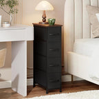 Somdot Narrow Dresser with 4 Drawers, Slim Storage Chest of Drawers with Removable Fabric Drawers for Closet Small Spaces Bat