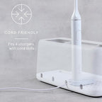 YouCopia The Ledge Toothbrush Holder, 3-Slot, Bathroom Vanity Counter Organizer with Cord Slots, Removable Base and Storage f