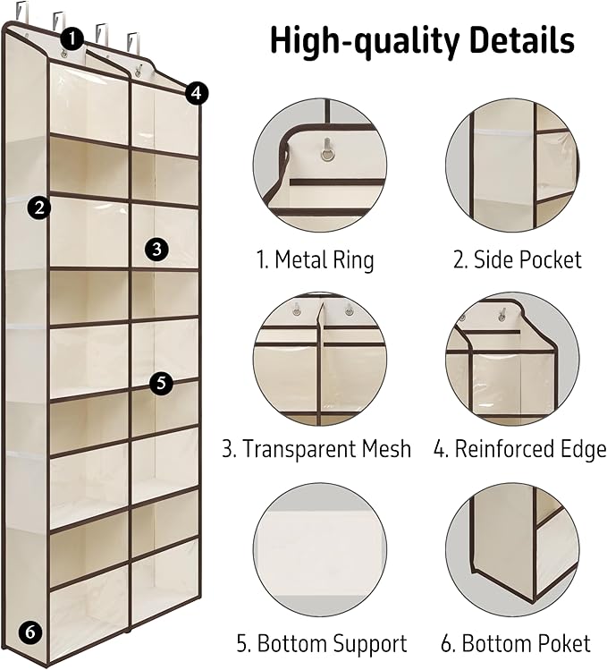 Giraffe Creation Over Door Hanging Organizer with 10 Large Capacity Pockets, Ideal Storage for Closet, Bathroom, Nursery, Bed
