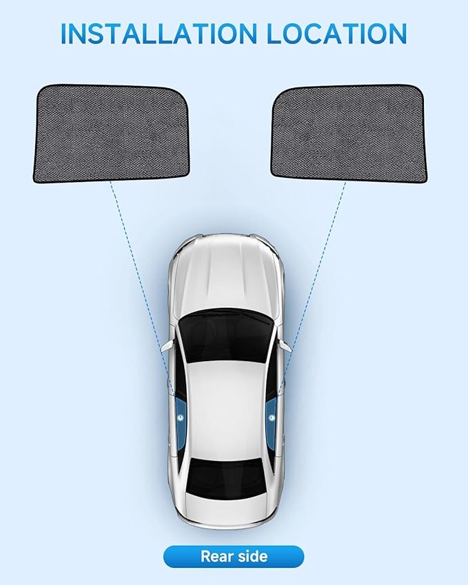 Car Window Shades for Chevy Silverado(2014-2019), 2-Pack Rear Window Sun Shades for Baby – Breathable Mesh, UV & Heat Blocker, Privacy Protection for Camping, Travel, Sleep & Nursing