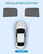 Car Window Shades for Chevy Silverado(2014-2019), 2-Pack Rear Window Sun Shades for Baby – Breathable Mesh, UV & Heat Blocker, Privacy Protection for Camping, Travel, Sleep & Nursing