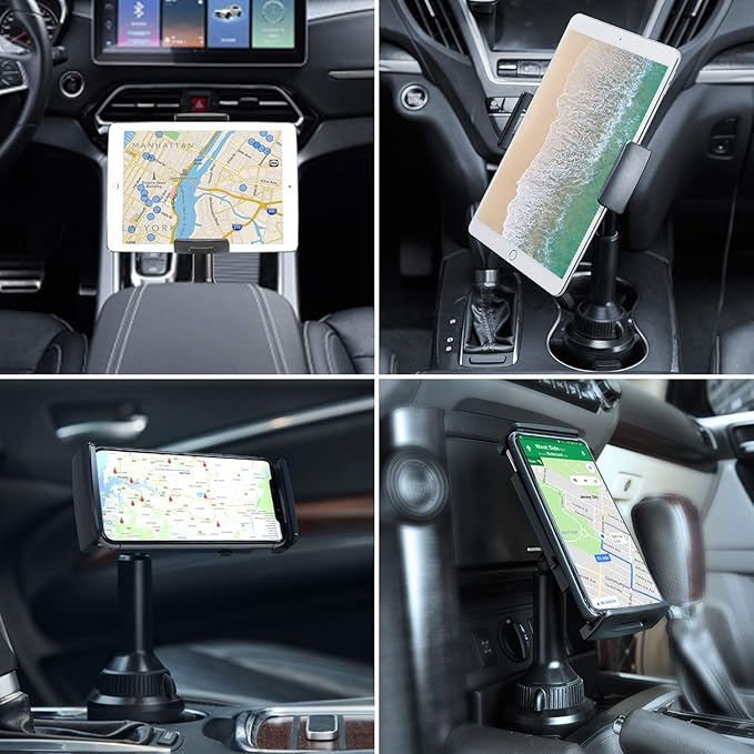 APPS2Car Tablet Holder for Car, Cup Holder Tablet Mount for Truck, Height Adjustable iPad Holder Compatible with 4.7-11" iPad Pro Air Mini, Galaxy Tab, iPhone, Cell Phone